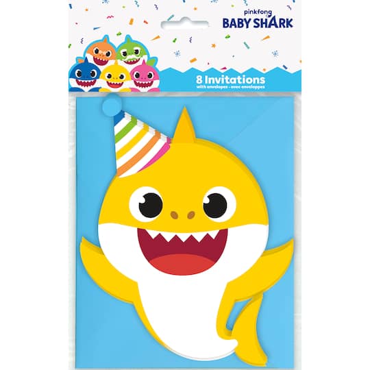 Baby Shark Birthday Invitations Baby Shark Party Supplies